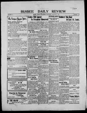 Bisbee Daily Review Newspaper January 8, 1902 kapağı
