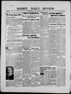 Bisbee Daily Review Newspaper January 10, 1902 kapağı