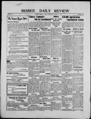 Bisbee Daily Review Newspaper January 12, 1902 kapağı