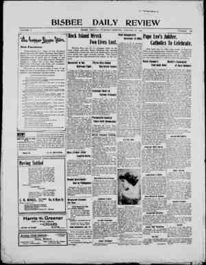 Bisbee Daily Review Newspaper January 14, 1902 kapağı