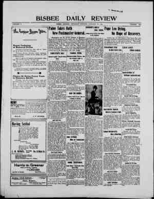Bisbee Daily Review Newspaper January 16, 1902 kapağı