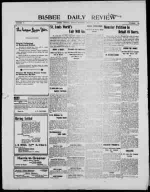 Bisbee Daily Review Newspaper January 19, 1902 kapağı