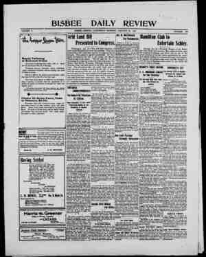 Bisbee Daily Review Newspaper January 22, 1902 kapağı