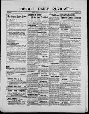 Bisbee Daily Review Newspaper January 24, 1902 kapağı