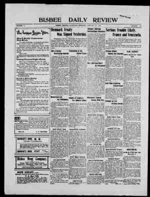 Bisbee Daily Review Newspaper January 25, 1902 kapağı