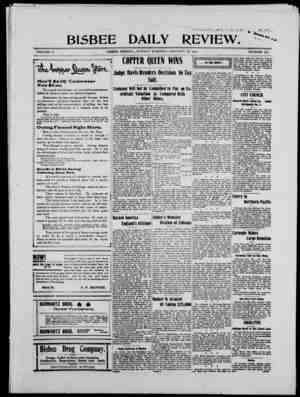 Bisbee Daily Review Newspaper January 26, 1902 kapağı