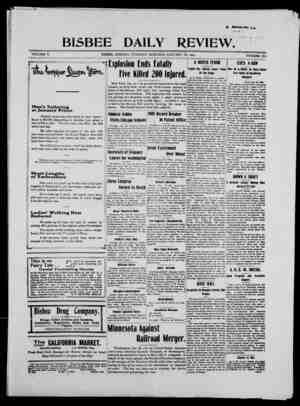 Bisbee Daily Review Newspaper January 28, 1902 kapağı