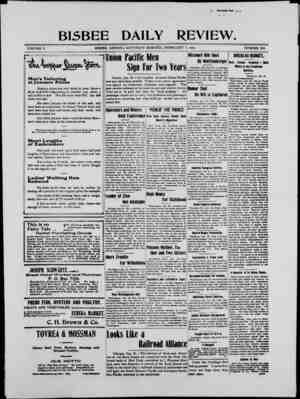 Bisbee Daily Review Newspaper February 1, 1902 kapağı