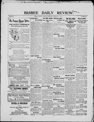 Bisbee Daily Review Newspaper February 4, 1902 kapağı