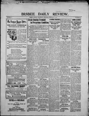 Bisbee Daily Review Newspaper February 5, 1902 kapağı