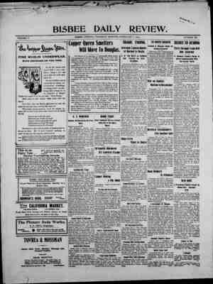 Bisbee Daily Review Newspaper February 6, 1902 kapağı