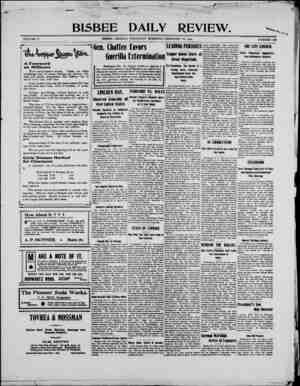 Bisbee Daily Review Newspaper February 13, 1902 kapağı