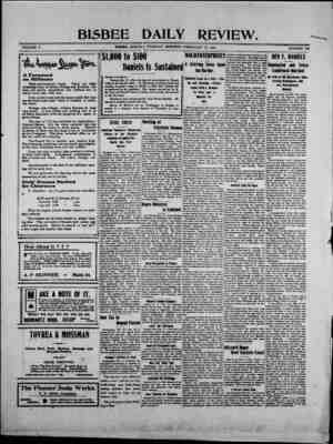 Bisbee Daily Review Newspaper February 18, 1902 kapağı