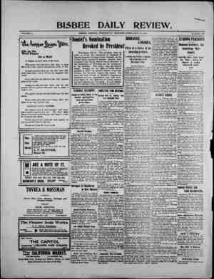 Bisbee Daily Review Newspaper February 19, 1902 kapağı