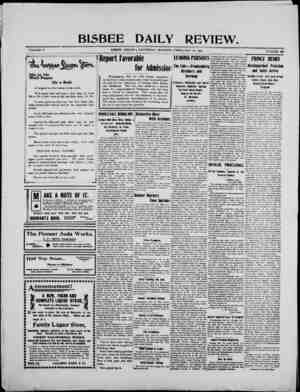 Bisbee Daily Review Newspaper February 22, 1902 kapağı