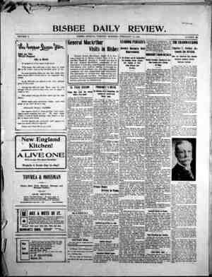 Bisbee Daily Review Newspaper February 25, 1902 kapağı