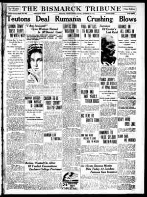 The Bismarck Tribune Newspaper November 24, 1916 kapağı