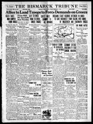 The Bismarck Tribune Newspaper December 1, 1916 kapağı