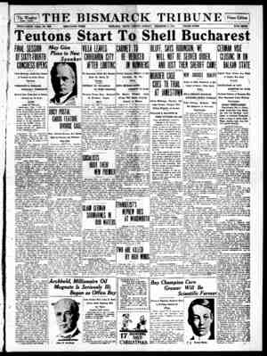 The Bismarck Tribune Newspaper December 4, 1916 kapağı