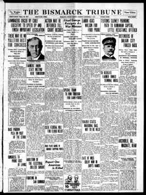 The Bismarck Tribune Newspaper December 5, 1916 kapağı