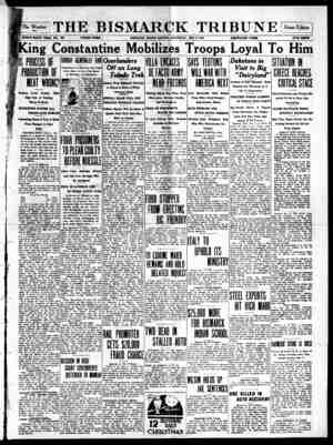 The Bismarck Tribune Newspaper December 9, 1916 kapağı