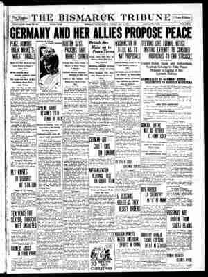 The Bismarck Tribune Newspaper December 12, 1916 kapağı