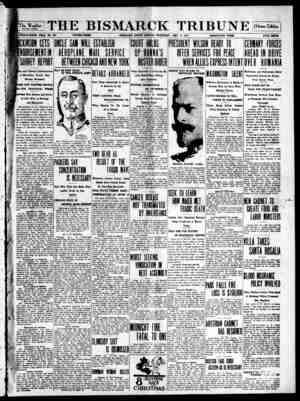 The Bismarck Tribune Newspaper December 14, 1916 kapağı