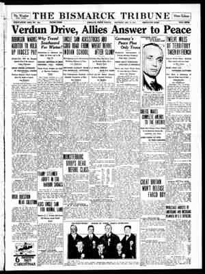 The Bismarck Tribune Newspaper December 16, 1916 kapağı