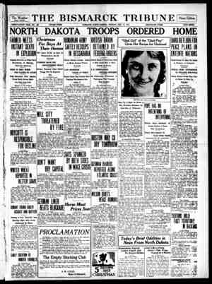 The Bismarck Tribune Newspaper December 18, 1916 kapağı