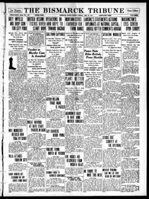 The Bismarck Tribune Gazetesi 22 Aralık 1916 kapağı