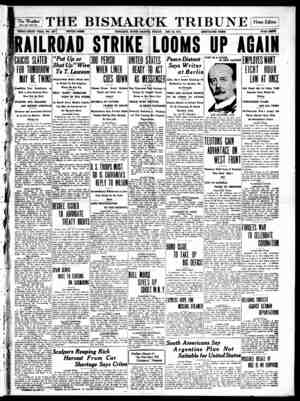 The Bismarck Tribune Gazetesi 29 Aralık 1916 kapağı