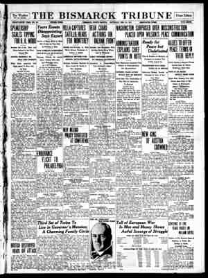 The Bismarck Tribune Gazetesi 30 Aralık 1916 kapağı