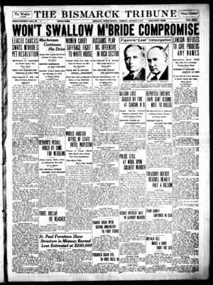 The Bismarck Tribune Gazetesi 9 Ocak 1917 kapağı