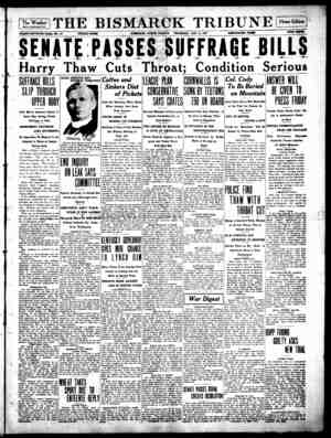 The Bismarck Tribune Gazetesi 11 Ocak 1917 kapağı