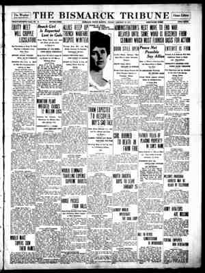 The Bismarck Tribune Gazetesi 12 Ocak 1917 kapağı