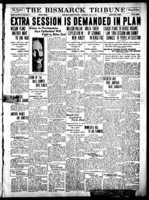The Bismarck Tribune Gazetesi 13 Ocak 1917 kapağı