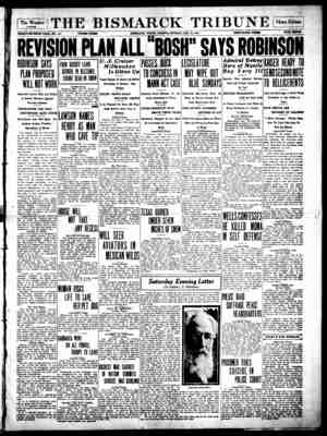 The Bismarck Tribune Newspaper January 15, 1917 kapağı