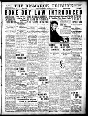 The Bismarck Tribune Gazetesi 24 Ocak 1917 kapağı
