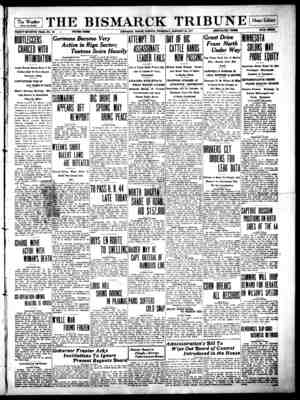 The Bismarck Tribune Gazetesi 25 Ocak 1917 kapağı