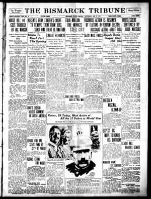 The Bismarck Tribune Gazetesi 27 Ocak 1917 kapağı