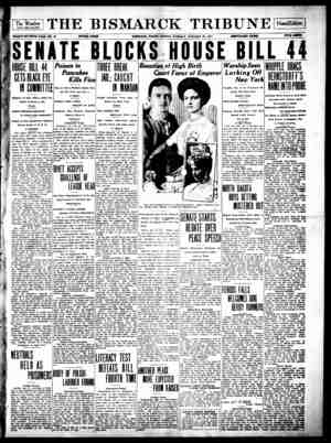 The Bismarck Tribune Gazetesi 30 Ocak 1917 kapağı