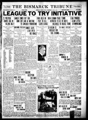 The Bismarck Tribune Gazetesi 31 Ocak 1917 kapağı
