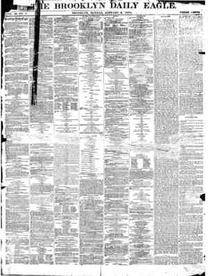 Brooklyn Daily Eagle Newspaper January 3, 1870 kapağı