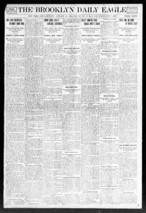 Brooklyn Daily Eagle Newspaper January 13, 1908 kapağı