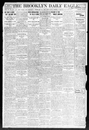 Brooklyn Daily Eagle Newspaper February 23, 1908 kapağı