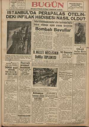 Bugün Gazetesi 13 Mart 1941 kapağı