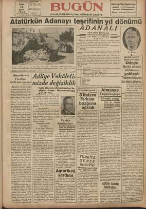 Bugün Gazetesi 14 Mart 1941 kapağı