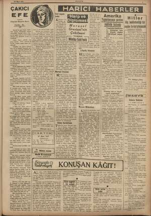    29 Mart 1941 ÇAKICI EFE YAZAN Zeynel Besim Sun Tefrika No. 109 lâ bir gün köyün üstün- deki e bizlerle. birlikte e n dibin-