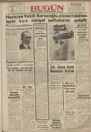 Bugün Gazetesi 16 Nisan 1941 kapağı