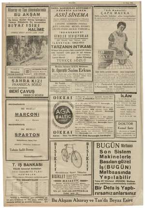  BUGÜN 16 Nisan 1941 mn am T Canlı bir tarih... Yüksek bir aşk. RM TANDA | Alsaray ve Tan sinemalarında AM « Heyecanlı bir...